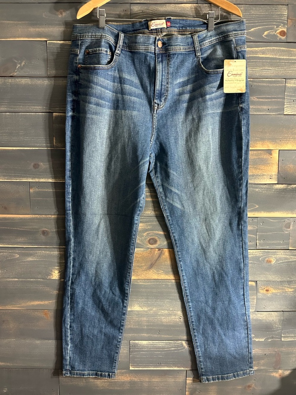 eunina Men's Slim Straight Washed Blue Jeans